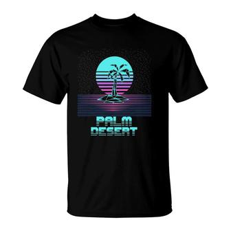 Palm Desert Ca Retro Vintage 80S Sunset Palm Tree Souvenir T-Shirt | Seseable CA