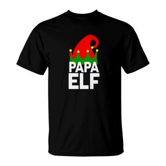 Papa Elf Funny Christmas Santa Christmas Shirt T-Shirt - Monsterry
