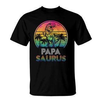 Papasaurus Dinosaur Papa Saurus Family Matching Tie Dye T-Shirt - Seseable