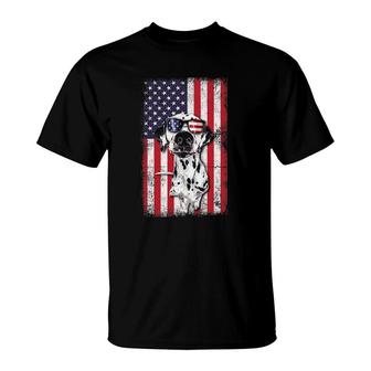 Patriotic Dalmatian 4Th Of July Sunglasses Usa American Flag T-Shirt - Seseable