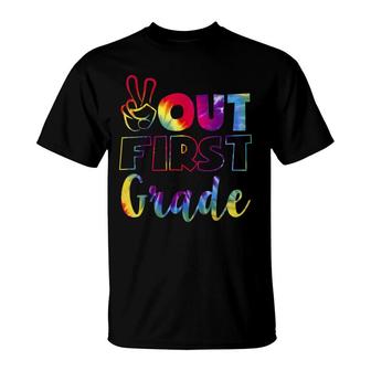 Peace Out 1St Grade Tie Dye Graduation Class Of 2021 Virtual T-shirt - Thegiftio UK