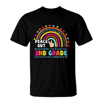 Peace Out 2Nd Grade Rainbow Graduation Class Of 2022 Senior T-shirt - Thegiftio