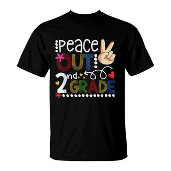 Peace Out 2Nd Grade Teacher Student Last Day Of School T-Shirt - Seseable