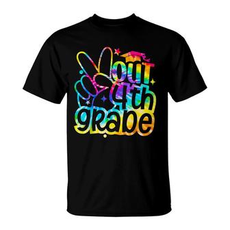 Peace Out 4Th Grade Graduation Last Day Of School Tie Dye T-Shirt - Seseable