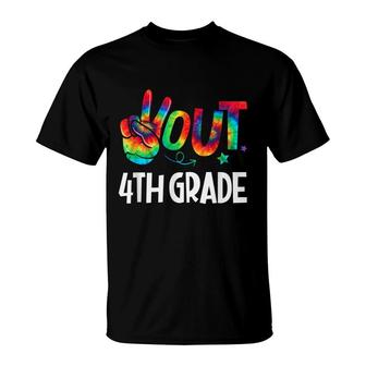Peace Out 4Th Grade Last Day Of School 4Th Grad Tie Dye Kids T-Shirt - Seseable