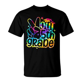 Peace Out 5Th Grade Graduation Last Day Of School Tie Dye T-Shirt - Seseable