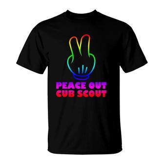 Peace Out Cub Scout Camping T-Shirt | Mazezy