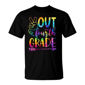 Peace Out Fourth 4Th Grade Happy Last Day Of School Tie Dye T-Shirt - Seseable