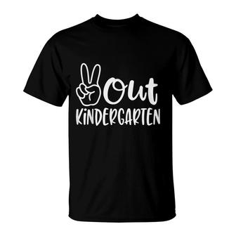 Peace Out Kindergarten - Last Day Of School Kindergarten T-Shirt - Seseable
