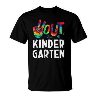 Peace Out Kindergarten Last Day Of School Tie Dye Boys Kids T-Shirt - Seseable