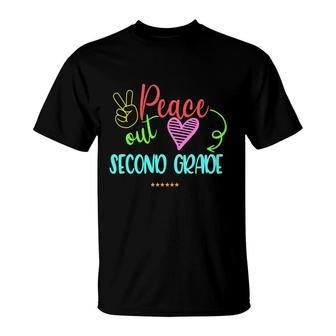 Peace Out Second Grade Happy Last Day Of School 2022 T-Shirt - Seseable