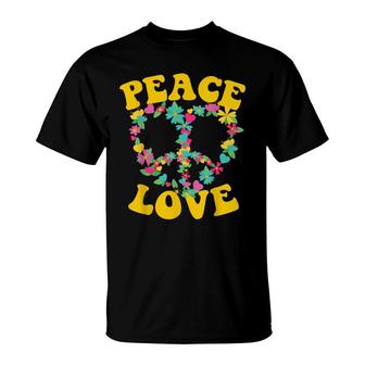 Peace Sign Love 60S 70S Tie Dye Hippie Halloween Costume T-Shirt - Seseable