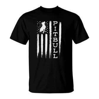 Pitbull American Flag - Pit Bull Mens Womens T-Shirt | Mazezy CA