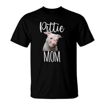 Pitbull Dog Lovers Pittie Mom Mothers Day Gift Pit Bull Kiss T-Shirt | Mazezy