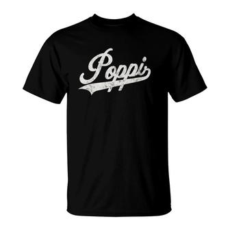 Poppi Retro Style Fathers Day Gift For Funny Poppi Grandpa T-Shirt - Seseable