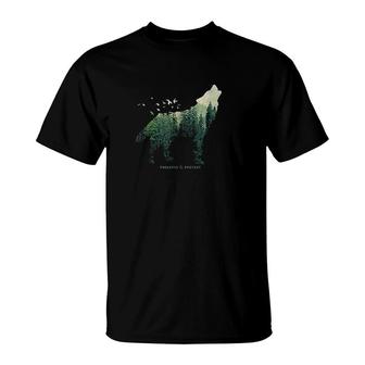 Preserve Protect Vintage National Park Wolf Gift T-Shirt - Monsterry