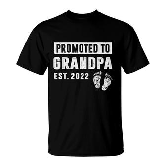 Promoted To Grandpa Est 2022 Pregnancy Announcement T-Shirt - Seseable
