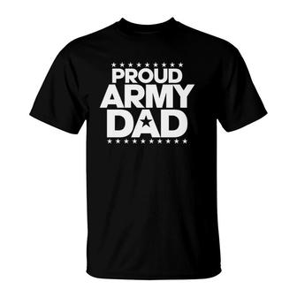 Proud Army Dad With Star Shield For Fathers Of Soldiers T-Shirt - Seseable