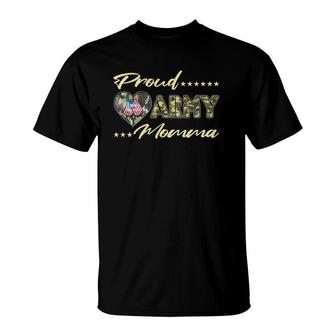 Proud Army Momma - Us Flag Dog Tags Military Mom Family Gift T-Shirt - Seseable