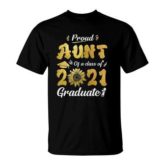 Proud Aunt Of A Class Of 2021 Graduate Senior 2021 T-Shirt - Seseable