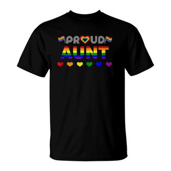 Proud Aunt Rainbow Lgbt Gay Pride Month Lgbt T-Shirt - Seseable
