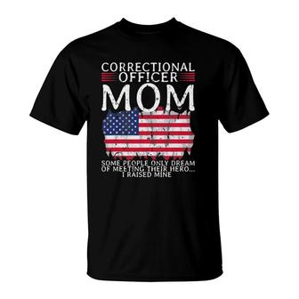 Proud Correctional Officer Mom Mother Usa American Flag T-Shirt - Seseable
