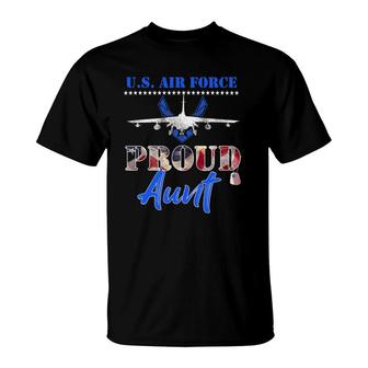 Proud Us Air Force Aunt Pride Military Family Tee - Usaf T-Shirt | Mazezy
