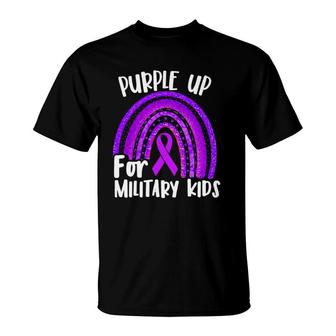 Purple Up For Military Kids Purple Month Vintage Us T-Shirt | Mazezy