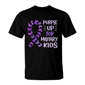 Purple Up Military Child Butterfly Military Brats Month T-Shirt - Seseable