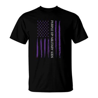 Purple Up Military Kids Usa Support American Military Kids T-Shirt | Mazezy