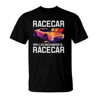 Racecar Spelled Backwards Car Racer Mechanic Racing Race T-shirt - Thegiftio UK