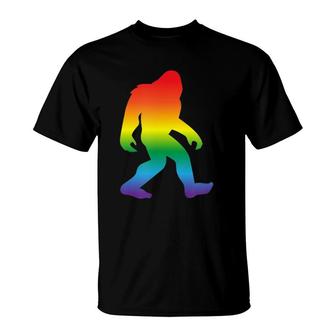Rainbow Bigfoo Cute Funny Gay Pride Month Lgbtq Gift T-Shirt - Seseable