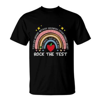 Rainbow Test Day Rock The Test Do Not Stress T-Shirt - Seseable