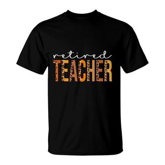Retired Teacher Leopard Squad Cute Fall Autumn Thanksgiving T-shirt - Thegiftio