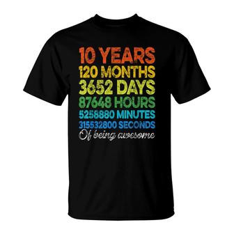 Retro 10Th Birthday 10 Years Of Being Awesome Boys Girls T-Shirt - Seseable