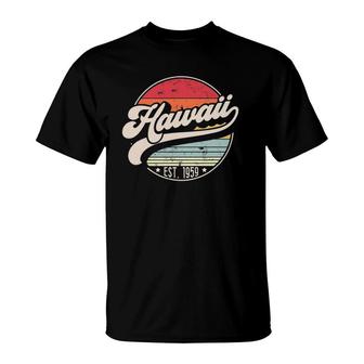 Retro Hawaii Home State Hi Cool 70S Style Sunset Gift T-Shirt - Seseable