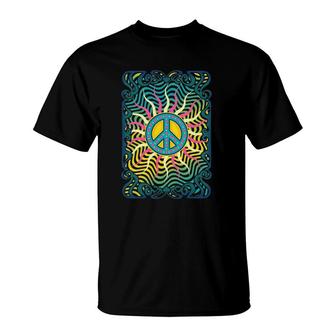 Retro Peace Vintage 60S 70S Hippie Gift Tie Dye T-Shirt - Seseable