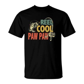 Retro Vintage Reel Cool Paw Paw Fathers Day For Grandpa Dad T-Shirt - Seseable