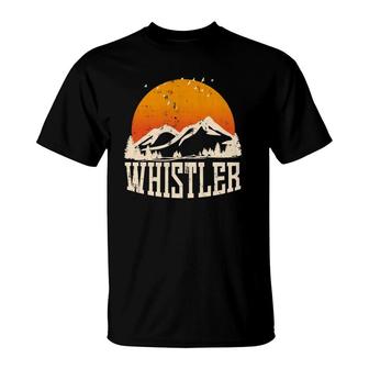 Retro Whistler Mountain Hiking Vacation Souvenir T-Shirt | Mazezy