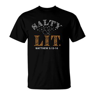 Salty And Lit Christian Bible Verse Religious Tee T-Shirt | Mazezy DE