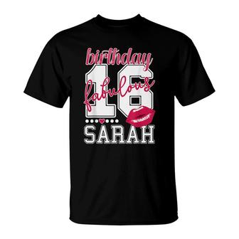 Sarah Name Fabulous 16Th 16 Birthday Kiss Personalized T-Shirt - Seseable