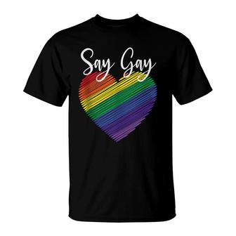 Say Gay Florida Trans Gay Pride Proud Lqbtq T-Shirt - Seseable