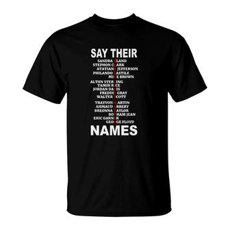 Say Their Names Blm Tee Black Lives Matter T-Shirt - Seseable
