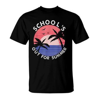 Schools Out For Summer Last Day Of School Retro For Teacher T-Shirt - Seseable
