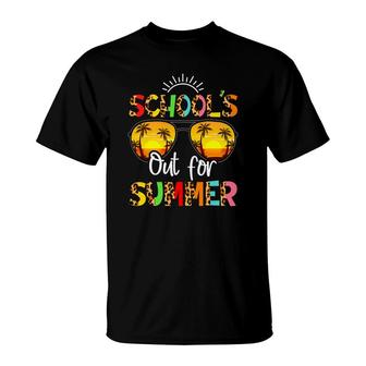 Schools Out For Summer Teacher Leopart Last Day Of School T-Shirt - Seseable