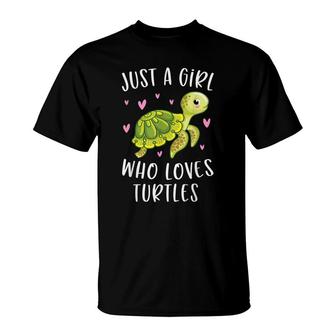 Sea Turtle For Girls Just A Girl Who Loves Turtles T-Shirt - Seseable