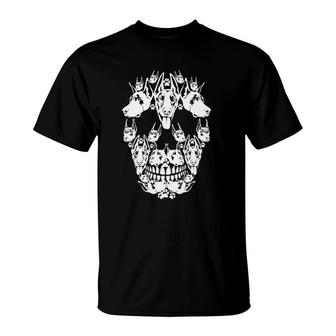 Skull Dobermann Skeleton Halloween Costume Scary Carnival T-shirt - Thegiftio UK