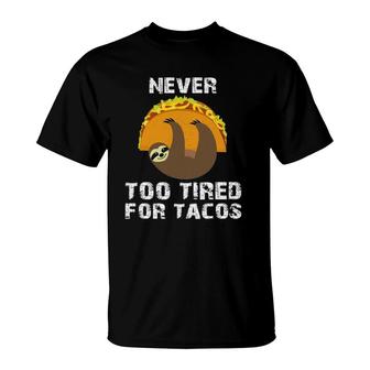 Sloth Cinco De Mayo Funny Taco Women Dad Mexico Taco Pun T-Shirt - Seseable