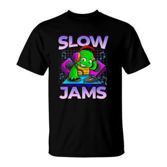 Slow Jams Dj S Dj Turntable Edm Rave T-Shirt | Mazezy