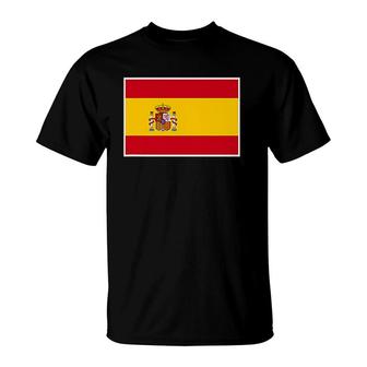 Spain Flag With Vintage Spanish National Colors T-Shirt | Mazezy